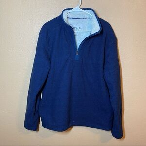 Orvis Men’s 1/4 Zip large Sherpa Lined Heavy Pullover Fleece Blue